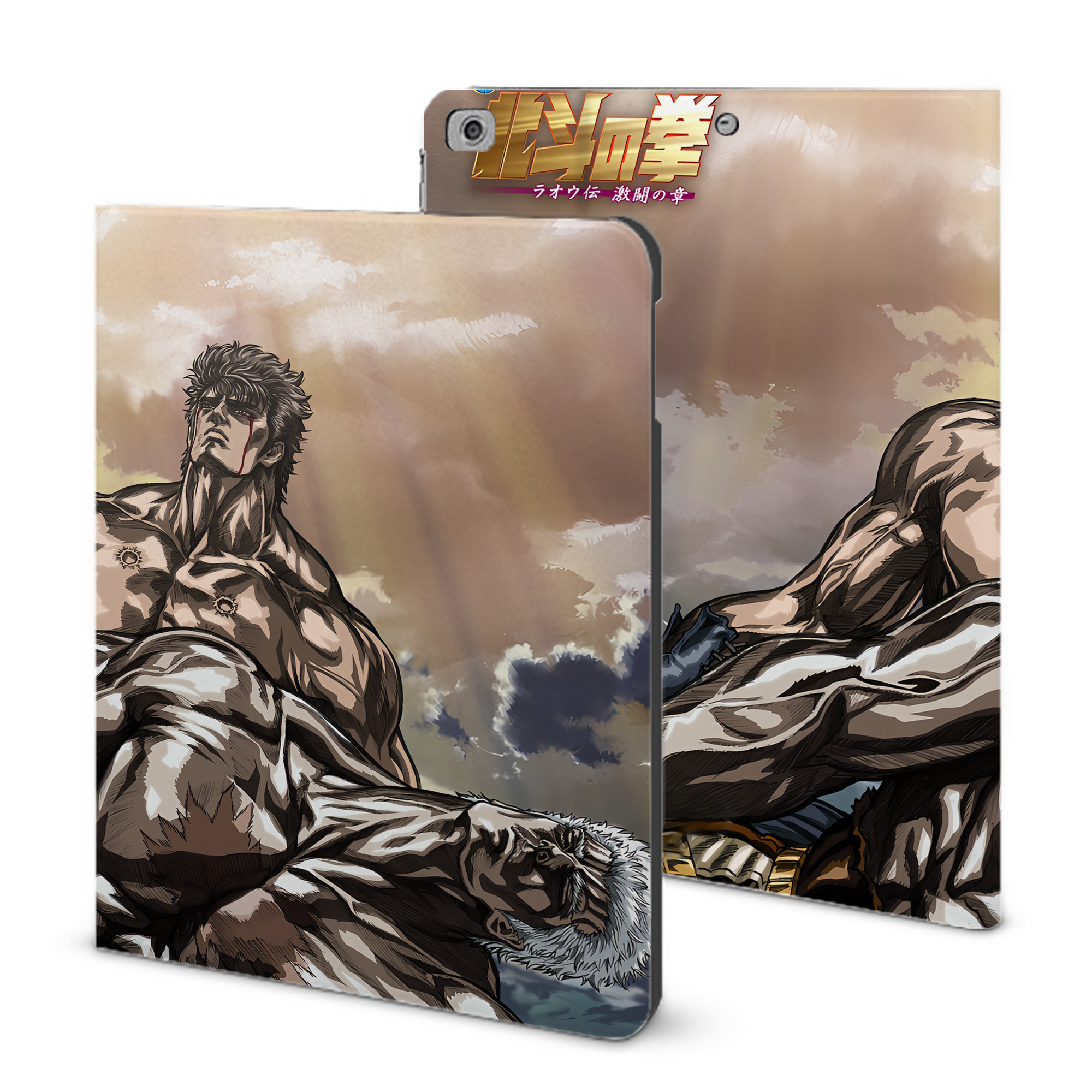 （画像用） 北斗の拳 Fist of the North Star IPad ケース ブック型 PUレザー TPU 耐衝撃 軽量 薄型 ペン収納なし 全面保護 IPad 各モデル対応